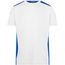 Men's Workwear T-Shirt - Strapazierfähiges und pflegeleichtes T-Shirt mit Kontrasteinsätzen [Gr. XS] (white/royal) (Art.-Nr. CA153990)
