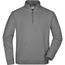 Round-Neck Zip - Sweatshirt mit Stehkragen und kurzem Reißverschluss [Gr. XXL] (sports-grey) (Art.-Nr. CA156385)