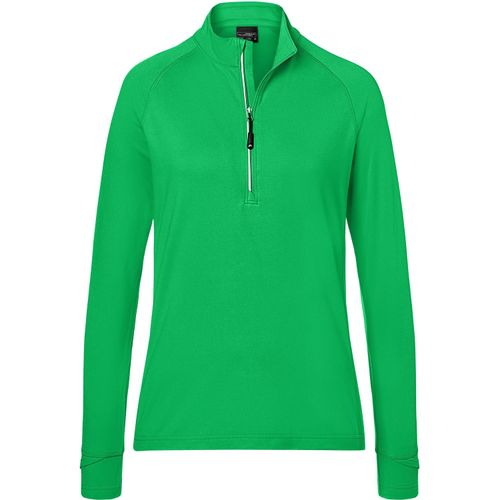 Ladies' Sports Shirt Half-Zip - Langarm-Shirt mit Reißverschluss für Sport und Freizeit [Gr. XL] (Art.-Nr. CA156406) - Angenehm weiche, wärmende, bi-elastisch...