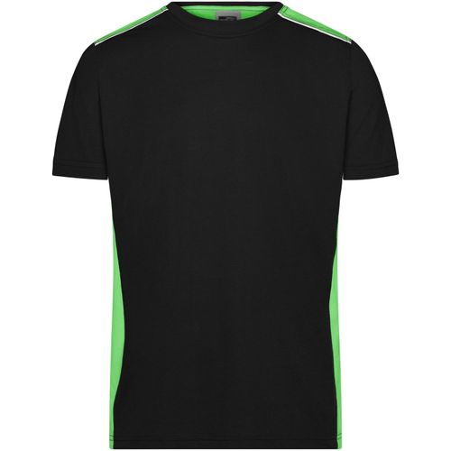 Men's Workwear T-Shirt - Strapazierfähiges und pflegeleichtes T-Shirt mit Kontrasteinsätzen [Gr. 5XL] (Art.-Nr. CA157188) - Materialmix aus Baumwolle und Polyester...