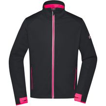 Men's Sports Softshell Jacket - Funktionelle Softshelljacke für Sport, Freizeit und Promotion [Gr. L] (black/light-red) (Art.-Nr. CA157594)