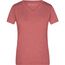 Ladies' Heather T-Shirt - Modisches T-Shirt mit V-Ausschnitt [Gr. XL] (red-melange) (Art.-Nr. CA160592)