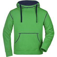 Men's Lifestyle Hoody - Kapuzensweat mit modischen Kontrastnähten [Gr. L] (green/navy) (Art.-Nr. CA160973)