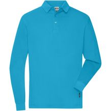 Men's Workwear-Longsleeve Polo - Strapazierfähiges und pflegeleichtes Langarm Polo [Gr. 5XL] (Turquoise) (Art.-Nr. CA161177)