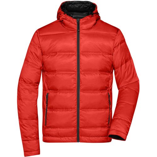 Men's Hooded Down Jacket - Daunenjacke mit Kapuze in neuem Design, Steppung der Jacke ist geklebt und nicht genäht [Gr. L] (Art.-Nr. CA163055) - Softes, leichtes, wind- und wasserabweis...