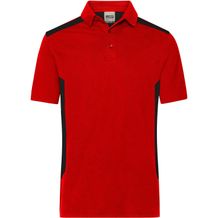 Men's Workwear Polo - Strapazierfähiges und pflegeleichtes Polo mit Kontrasteinsätzen [Gr. XL] (red/black) (Art.-Nr. CA163665)