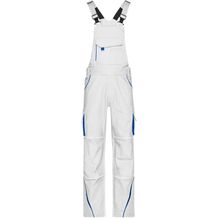 Workwear Pants with Bib - Funktionelle Latzhose im sportlichen Look mit hochwertigen Details [Gr. 62] (white/royal) (Art.-Nr. CA163684)