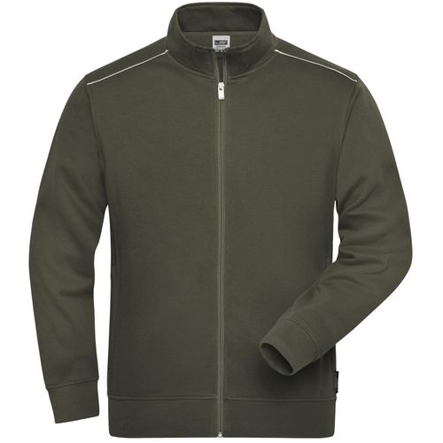Men's Workwear Sweat-Jacket - Sweatjacke mit Stehkragen und Kontrastpaspel [Gr. XXL] (Art.-Nr. CA164177) - Strapazierfähige, pflegeleichte Baumwol...
