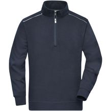 Workwear Half-Zip Sweat - Sweatshirt mit Stehkragen, Reißverschluss und Kontrastpaspel [Gr. 3XL] (navy) (Art.-Nr. CA166080)