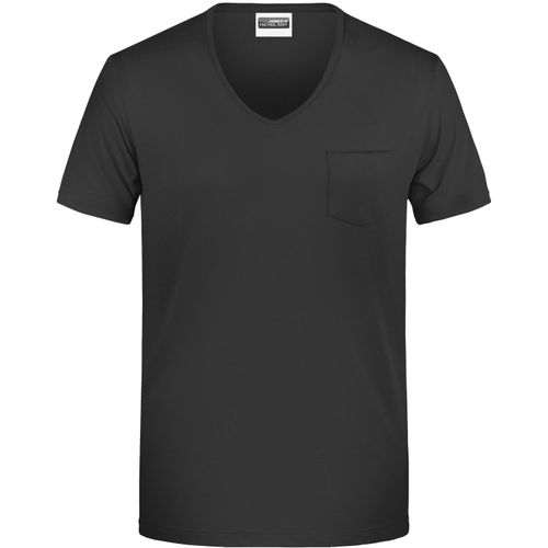 Men's-T Pocket - T-Shirt mit modischer Brusttasche [Gr. M] (Art.-Nr. CA166145) - 100% gekämmte, ringgesponnene BIO-Baumw...
