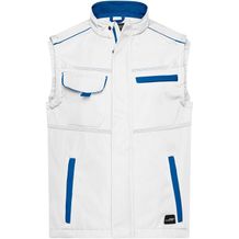 Workwear Softshell Vest - Funktionelle Softshellweste mit hochwertiger Ausstattung [Gr. L] (white/royal) (Art.-Nr. CA166305)