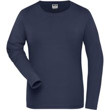 Ladies' BIO Stretch-Longsleeve Work - Langarm Shirt aus weichem Elastic-Single-Jersey [Gr. M] (navy) (Art.-Nr. CA167397)