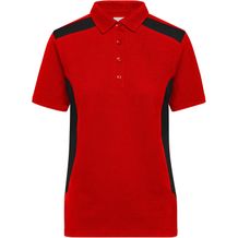 Ladies' Workwear Polo - Strapazierfähiges und pflegeleichtes Polo mit Kontrasteinsätzen [Gr. XL] (red/black) (Art.-Nr. CA169524)