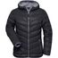 Ladies' Down Jacket - Ultraleichte Daunenjacke mit Kapuze in sportlichem Style [Gr. L] (black/grey) (Art.-Nr. CA170089)