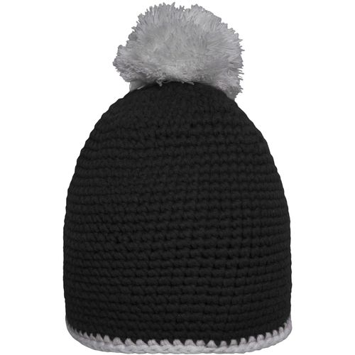 Pompon Hat with Contrast Stripe - Häkelmütze mit Kontrastrand und Pompon (Art.-Nr. CA170526) - Handgearbeitet
Mützeninnenseite mi...