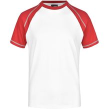 Men's Raglan-T - T-Shirt in sportlicher, zweifarbiger Optik [Gr. S] (white/red) (Art.-Nr. CA170547)