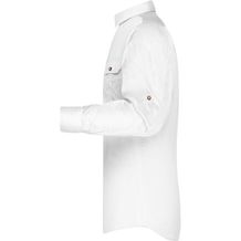 Men's Traditional Shirt Plain - Damen-Bluse und Herren-Hemd im Trachtenlook [Gr. S] (weiß) (Art.-Nr. CA170569)