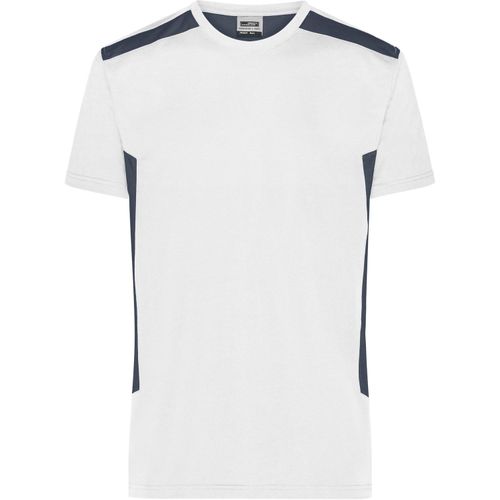 Men's Workwear T-Shirt - Strapazierfähiges und pflegeleichtes T-Shirt mit Kontrasteinsätzen [Gr. 6XL] (Art.-Nr. CA171366) - Materialmix aus gekämmter, ringgesponne...