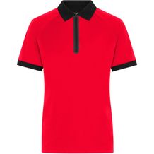 Ladies' Zip-Polo - Polo mit Reißverschluss aus Funktions-Polyester für Promotion, Sport und Freizeit [Gr. XL] (light-red/black) (Art.-Nr. CA171588)