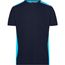 Men's Workwear T-Shirt - Strapazierfähiges und pflegeleichtes T-Shirt mit Kontrasteinsätzen [Gr. 5XL] (navy/turquoise) (Art.-Nr. CA173222)