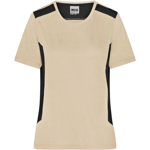 Ladies' Workwear T-Shirt - Strapazierfähiges und pflegeleichtes T-Shirt mit Kontrasteinsätzen [Gr. L] (Art.-Nr. CA175459) - Materialmix aus gekämmter, ringgesponne...