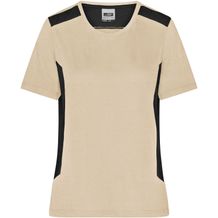 Ladies' Workwear T-Shirt - Strapazierfähiges und pflegeleichtes T-Shirt mit Kontrasteinsätzen [Gr. L] (stone/black) (Art.-Nr. CA175459)