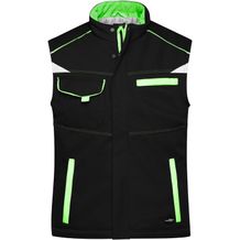 Workwear Softshell Padded Vest - Funktionelle Softshellweste mit warmem Innenfutter [Gr. 3XL] (black/lime-green) (Art.-Nr. CA175528)