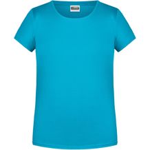 Girls' Basic-T - T-Shirt für Kinder in klassischer Form [Gr. L] (Turquoise) (Art.-Nr. CA176627)
