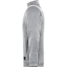 Men's Knitted Workwear Fleece Jacket - SOLID - - Pflegeleichte Strickfleece-Jacke [Gr. 3XL] (weiß / Grau) (Art.-Nr. CA179542)