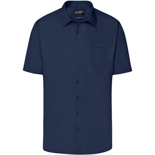 Men's Business Shirt Short-Sleeved - Klassisches Shirt aus strapazierfähigem Mischgewebe [Gr. L] (Art.-Nr. CA180299) - Pflegeleichte Popeline-Qualität mi...