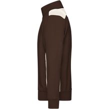 Men's Workwear Sweat Jacket - COLOR - - Sweat-Jacke mit Stehkragen und Kontrasteinsätzen [Gr. M] (braun / grau) (Art.-Nr. CA180556)
