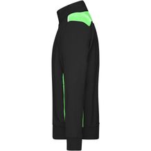 Men's Workwear Sweat Jacket - COLOR - - Sweat-Jacke mit Stehkragen und Kontrasteinsätzen [Gr. XS] (schwarz / grün) (Art.-Nr. CA181085)
