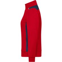 Ladies' Workwear Sweat Jacket - COLOR - - Sweat-Jacke mit Stehkragen und Kontrasteinsätzen [Gr. 4XL] (rot / blau) (Art.-Nr. CA182120)