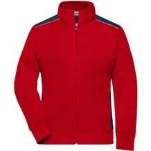 Ladies' Workwear Sweat Jacket - Sweatjacke mit Stehkragen und Kontrasteinsätzen [Gr. 4XL] (red/navy) (Art.-Nr. CA182120)