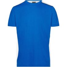 Men's Workwear T-Shirt - Strapazierfähiges und pflegeleichtes T-Shirt mit Kontrasteinsätzen [Gr. L] (royal/white) (Art.-Nr. CA182328)