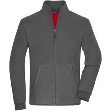 Men's Bonded Fleece Jacket - Fleecejacke mit kontrastfarbiger Innenseite [Gr. S] (carbon/red) (Art.-Nr. CA184360)