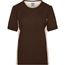 Ladies' Workwear T-Shirt - Strapazierfähiges und pflegeleichtes T-Shirt mit Kontrasteinsätzen [Gr. 4XL] (brown/stone) (Art.-Nr. CA185108)
