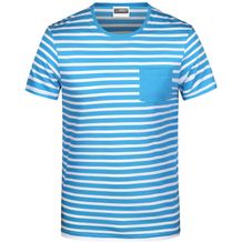 Men's T-Shirt Striped - T-Shirt in maritimem Look mit Brusttasche [Gr. XXL] (atlantic/white) (Art.-Nr. CA188483)