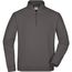 Round-Neck Zip - Sweatshirt mit Stehkragen und kurzem Reißverschluss [Gr. XL] (carbon) (Art.-Nr. CA188920)