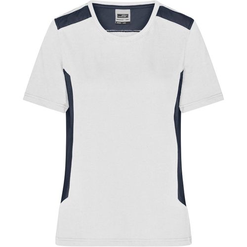 Ladies' Workwear T-Shirt - Strapazierfähiges und pflegeleichtes T-Shirt mit Kontrasteinsätzen [Gr. 4XL] (Art.-Nr. CA189502) - Materialmix aus gekämmter, ringgesponne...