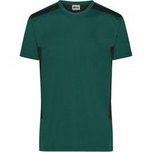 Men's Workwear T-Shirt - Strapazierfähiges und pflegeleichtes T-Shirt mit Kontrasteinsätzen [Gr. 4XL] (dark-green/black) (Art.-Nr. CA190598)