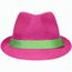 Street Style - Stylisher, sommerlicher Streetwear Hut mit breitem kontrastfarbigem Band [Gr. S/M] (fuchsia/lime-green) (Art.-Nr. CA194071)