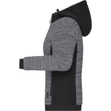 Ladies' Padded Hybrid Jacket - Wattierte Strickfleece Jacke im attraktiven Materialmix [Gr. 4XL] (grau / schwarz) (Art.-Nr. CA195397)