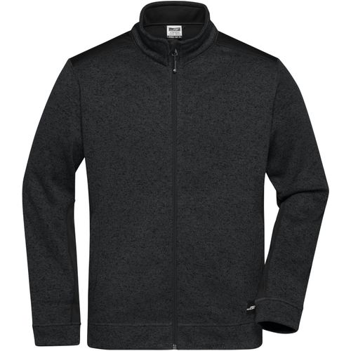 Men's Knitted Workwear Fleece Jacket - Pflegeleichte Strickfleece Jacke im Materialmix [Gr. XL] (Art.-Nr. CA197230) - Weiches, wärmendes, pflegeleichte...