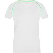 Ladies' Sports T-Shirt - Funktionsshirt für Fitness und Sport [Gr. XL] (white/bright-green) (Art.-Nr. CA199316)