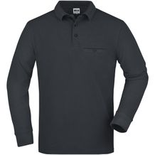 Men's Workwear Polo Pocket Longsleeve - Pflegeleichtes und strapazierfähiges Langarm Polo mit Brusttasche [Gr. 4XL] (carbon) (Art.-Nr. CA201501)