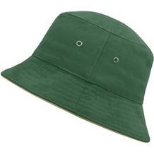 Fisherman Piping Hat - Trendiger Hut aus weicher Baumwolle (dark-green / beige) (Art.-Nr. CA201686)
