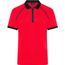 Men's Zip-Polo - Polo mit Reißverschluss aus Funktions-Polyester für Promotion, Sport und Freizeit [Gr. M] (light-red/black) (Art.-Nr. CA201720)