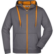 Men's Doubleface Jacket - Sportive Jacke mit Kapuze [Gr. S] (carbon/orange) (Art.-Nr. CA201764)