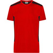 Men's Workwear T-Shirt - Strapazierfähiges und pflegeleichtes T-Shirt mit Kontrasteinsätzen [Gr. 6XL] (red/black) (Art.-Nr. CA201889)